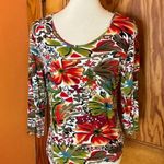 Vtg 80s bright floral top Size undefined Photo 6
