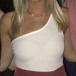 Lizard Thicket White One Shoulder Bodysuit Photo 2