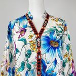 Johnny Was NWOT  Floral Long Sleeves Embroidered Button-Down Shirt Dress Size S Photo 2