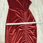 Joyfolie Mia Joy Rust Ruched velvet bodycon dress Size Small Brown Photo 8