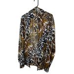Kasper 2X Animal Print Sheer Chiffon Open Front Cardigan Lightweight Blouse Top Brown Size XXL Photo 5