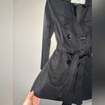 London Fog Women's Black Double-Breasted Belted Collared Trench Size Small Photo 2