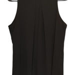 Leo Black Sleeveless Shell Tank Top w/ Gold Button Detail & Back Cutout Size M Photo 0