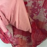 DKNY  top women’s size medium sheer pink floral long sleeve blouse VTG Y2K Photo 2