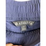 Athleta  Linen Pants Womens 2 Bali Wide Leg Cropped Blue Stripe Beachy Pockets Photo 5
