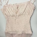 Free People Bardot Bodysuit Ivory Combo Romantic Ditsy Frilly Smoked Coquette M Photo 9