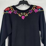 Vintage 80s Plain Jane Black Sweater Dress Embellished Sequins Midi Length M Size M Photo 1