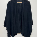 Eileen Fisher  One Size Shawl Poncho Cardigan Women’s Cotton Linen Black Photo 0