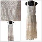 Lace Ivory J. Gee Maxi Sleeveless Boho Flowy Romantic Dress Women’s M Blouson Size M Photo 1