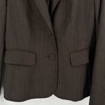 Ann Taylor  Women's Wool Striped Single Breasted Two-Button‎ Blazer Gray Size 10P Photo 7