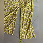 Nine West  Women’s Slit Neck Long Sleeve Top yellow black white floral S Photo 4