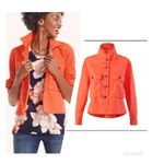 Cabi Tiger Lily Orange Cropped Cotton Swing Resort Button Up Jacket Vibrant M Size M Photo 1