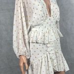 Shona joy  Sophia Dot-print Plunged V-neck Ruffle Mini Peplum Dress Photo 6