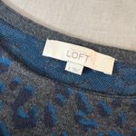 Ann Taylor Loft Womens Gray Blue Cheetah Print Knit Sweater Dress Small Photo 6