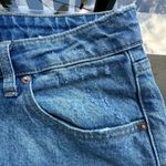 Décor High Rise Distressed Ripped Knee Straight Leg Blue Denim Jeans Size 28 Photo 4