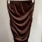 NWOT Brown velvet ruched skirt (S) Photo 2