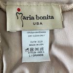 Gold and Nude Beige Lace Sequined Mermaid Style Maxi Evening Gown Maria Bonita Tan Size L Photo 12