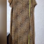 Robbie Bee Vintage  100% Silk   Brown Button-Up Maxi Dress SIZE:14WP ANIMAL PRINT Photo 3