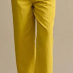 Bellerose Pasop Cotton Linen Blend High Rise Straight Leg Pants Yuzu Yellow Sz 2 Photo 0
