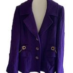 Carson Kressley Perfect Purple Wool Coat Size M Photo 0