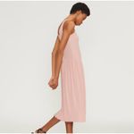 Everlane  Pink‎ The Rib Soft Knit Scoop Neck Sleeveless Midi Dress Large Photo 1