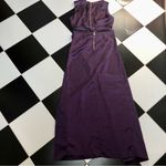 One33 Social Cutout Gown Maxi Dress Dark Purple Gold Hardware Grecian Slit sz 10 Photo 8