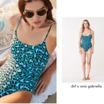 Diane Von Furstenberg DVF x Onia Teal Leopard One- Piece Swimsuit S Photo 0