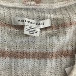 American Eagle Womens cream striped boxy cropped cardigan Photo 5