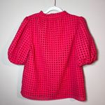 Sugar Lips Gretna Organza Check Puff Sleeve Blouse Red M Photo 5