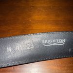 Brighton Black Leather Belt Gold Tone Ornate Buckle Size M Medium Womens Photo 2