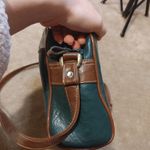 J.G. Hook Leather Brown Green Small Purse Bag Adjustable Purse Zipper Cross Body Photo 6