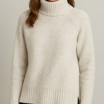 Gilli Soft Cream Mock Neck Chunky Knit Sweater White Photo 0