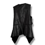 Rock & Republic  Black Faux Leather Vest Open Front Sherpa Lined Women's Size XS Photo 5