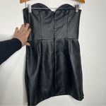 Topshop ‎ faux leather dress black with gemstones size 8 Photo 7