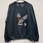 Duck hunting Gray Sweater with sequin mallard Duck Design! Size large! Photo 0