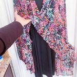 Vince Camuto Chiffon Tiered Mini Dress Long Balloon Sleeve Floral Print Lined Photo 8