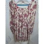 Angie  Cream Floral Print Tiered Boho Peasant Dress Size Medium Photo 4