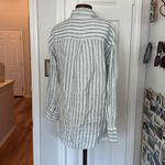 Faherty Santa Cruz womens stripe 100% linen shirt White Size XS Photo 8