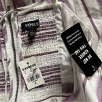 EXPRESS Purple White Striped Cotton Linen Cut Out Wrap Midi Summer Dress 10 Photo 3