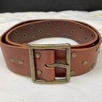 Vintage Womens Brown Leather Belt with Copper Studs Size S SKU 6509 Photo 0