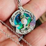Mermaid Abalone Shell & Pearl Sterling Sisters Necklace Green Photo 4