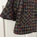 Damee Multicolor Rainbow Tweed Peplum Jacket Bell Sleeves Size Extra Large (XL) Black Photo 4