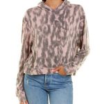 BLANK NYC Women's Cropped Hoodie Size Small Animal Print Cheetah Long Sleeve NWT Photo 0