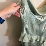 For Love & Lemons  Sawyer Satin Maxi Dress Desert Sage Green Small NWT Photo 12