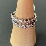 Bomb Party RBP2734 “Yes Please” Diamond CZ on Rhodium Size 10 Ring NWT Photo 0