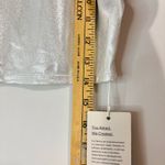 Halara  Women’s Shiny Metallic Sleeveless Mockneck Crop Top Silver Size Large NWT Photo 7