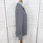 J. Crew Striped Silk Button Up Long Sleeve Shirt Blouse Blue White Small Photo 2