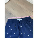 Hill House Navy Jeweled Jammie Bottoms Pants rhinestone buttons drawstring Sz S Photo 4