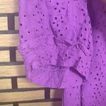 Draper James  Purple Eyelet Blouse Size Small Photo 3
