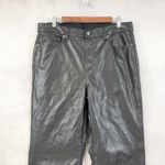 Gap  Womens 70s‎ Flare Faux Leather Pants Size 14 High Rise Rocker Street Grunge Photo 2